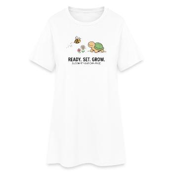 Sanfte Gartenschildkröte und Biene - Frauen T-Shirt-Kleid - Weiß - Vorne