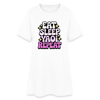 Eat Sleep Yaoi Repeat - Frauen T-Shirt-Kleid - Weiß - Vorne
