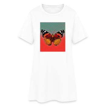 papillon - Robe T-shirt Femme - blanc - Devant