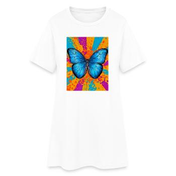 papillon - Robe T-shirt Femme - blanc - Devant