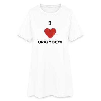J’adore les garçons fous - Robe T-shirt Femme - blanc - Devant