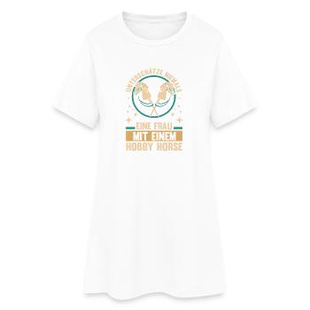 Steckenpferd Hobbyhorse Hobby Horsing - Frauen T-Shirt-Kleid - Weiß - Vorne