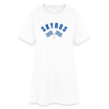 Drapeaux croisés grecs de Skyros - Robe T-shirt Femme - blanc - Devant