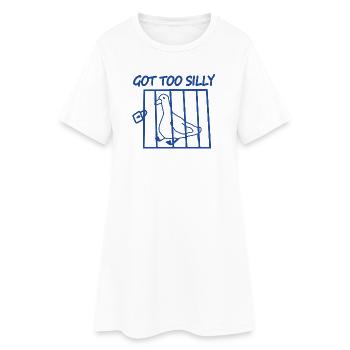 Got Too Silly Bird in a Cage - Women’s T-Shirt Dress - white - Front