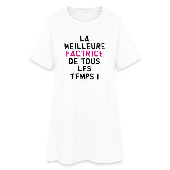Meilleure factrice de tous les temps humour - Robe T-shirt Femme - blanc - Devant