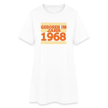 1968 - Frauen T-Shirt-Kleid - Weiß - Vorne
