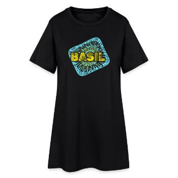 Le basilic comme passe-temps - Robe T-shirt Femme - noir - Devant