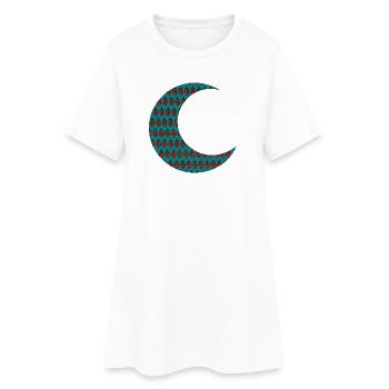 Croissant de lune avec motif oriental - Robe T-shirt Femme - blanc - Devant