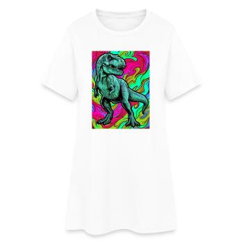 dinosaure - Robe T-shirt Femme - blanc - Devant