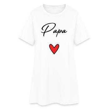 PAPA. FÊTE DES PÈRES. BONNE FÊTE PAPA. BONNE FÊTE. - Robe T-shirt Femme - blanc - Devant