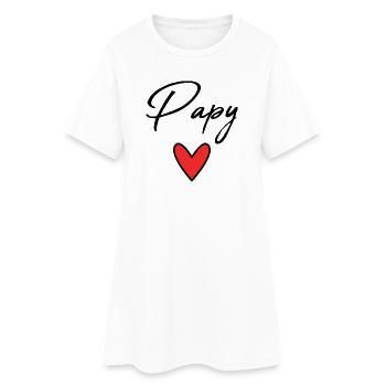 PAPY. PAPA. FÊTE DES PÈRES. BONNE FÊTE PAPA. FÊTE - Robe T-shirt Femme - blanc - Devant
