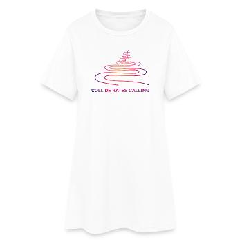 Coll de Rates Calling Cyclist Line Art - Women’s T-Shirt Dress - white - Front
