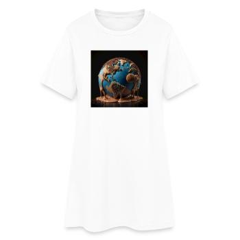 Terre fondante faite de chocolat - Robe T-shirt Femme - blanc - Devant