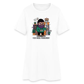 Keine Menschen Humor Introvertiert - Frauen T-Shirt-Kleid - Weiß - Vorne