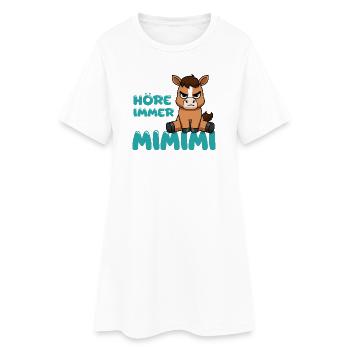 Ich Höre Immer Nur Ein Mimimi Pferd - Frauen T-Shirt-Kleid - Weiß - Vorne
