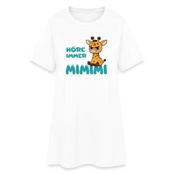 Ich Höre Immer Nur Ein Mimimi Giraffe - Frauen T-Shirt-Kleid - Weiß - Vorne