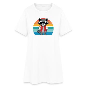 Raton laveur rétro coquin pour les amateurs de ratons laveurs - Robe T-shirt Femme - blanc - Devant