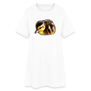 entenküken Dunkelgelb – Nahaufnahme - Frauen T-Shirt-Kleid - Weiß - Vorne