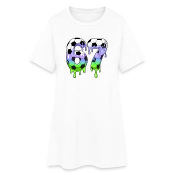 7th Birthday Soccer Shirt I was 6 Now Im 7 years - Robe T-shirt Femme - blanc - Devant
