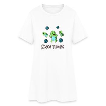Tortues spatiales Astronautes Bébé Tortue - Robe T-shirt Femme - blanc - Devant