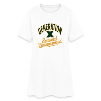 La génération X a survécu sans surveillance - Robe T-shirt Femme - blanc - Devant