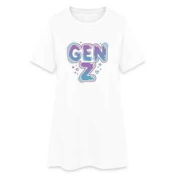 Conception de polices en dégradé de la génération Z - Robe T-shirt Femme - blanc - Devant