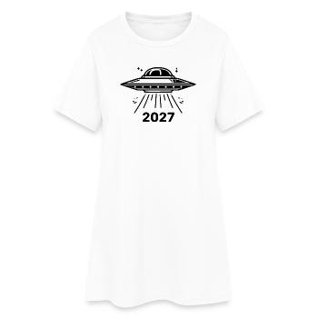 OVNI noir - Robe T-shirt Femme - blanc - Devant