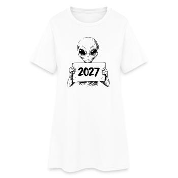 étranger - Robe T-shirt Femme - blanc - Devant