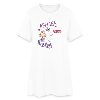 Hors ligne - Robe T-shirt Femme - blanc - Devant