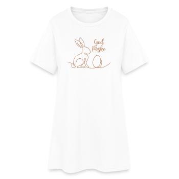 God Påske, Süßes Hasen Oster Shirt, Tasche, Hoodie - Frauen T-Shirt-Kleid - Weiß - Vorne