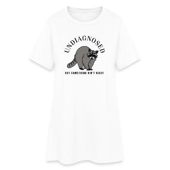 Non diagnostiqué Mais quelque chose ne va pas, Raccoon - Robe T-shirt Femme - blanc - Devant