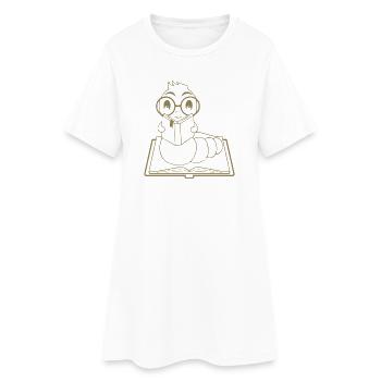 Silhouette de nerd de lecteur minimaliste - Robe T-shirt Femme - blanc - Devant
