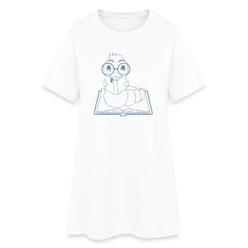 Silhouette de nerd de lecteur minimaliste - Robe T-shirt Femme - blanc - Devant