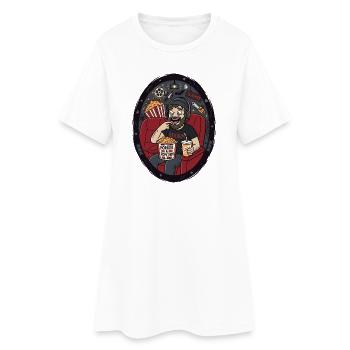 Cinéma d’horreur popcorn humour du soir - Robe T-shirt Femme - blanc - Devant