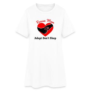 Rescue Mom Tierschutz Herz - Frauen T-Shirt-Kleid - Weiß - Vorne