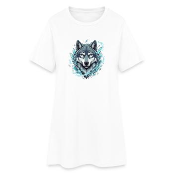 Loup de glace dans le Cercle de Cristal - Robe T-shirt Femme - blanc - Devant