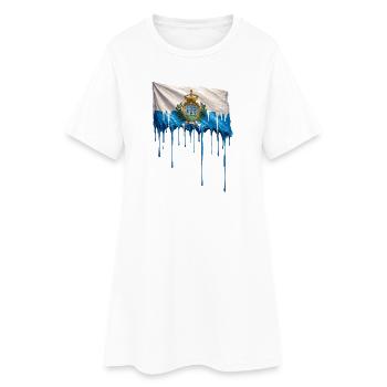 Art de la goutte du drapeau de Saint-Marin - Robe T-shirt Femme - blanc - Devant