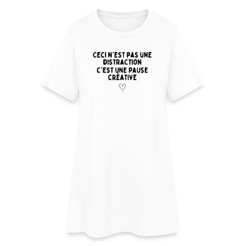 Ceci n'est pas une distraction, c'est une pause - Robe T-shirt Femme - blanc - Devant