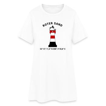 Leuchtturm Roter Sand - Maritim Nordsee Ostsee - Frauen T-Shirt-Kleid - Weiß - Vorne