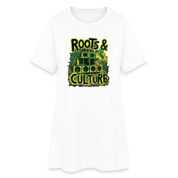 Roots Culture Dub Reggae - Frauen T-Shirt-Kleid - Weiß - Vorne