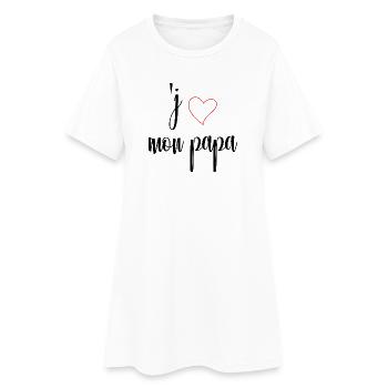 J'aime mon papa Cadeaux  - Robe T-shirt Femme - blanc - Devant