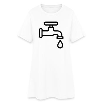 Klopfen - Frauen T-Shirt-Kleid - Weiß - Vorne