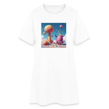 Amis de la planète pastel - Robe T-shirt Femme - blanc - Devant