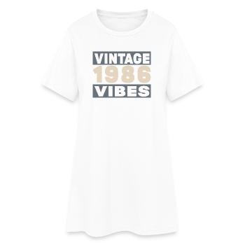 Jubiläum 1986 – 40 Jahre - Frauen T-Shirt-Kleid - Weiß - Vorne