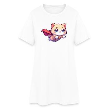Superhero Cat Kitten Hero Kitty - Women’s T-Shirt Dress - white - Front