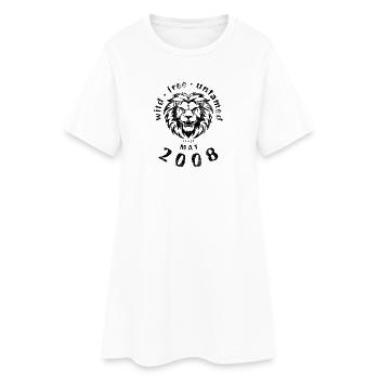 18. Geburtstag Wild, free & untamed since 05/2008 - Frauen T-Shirt-Kleid - Weiß - Vorne