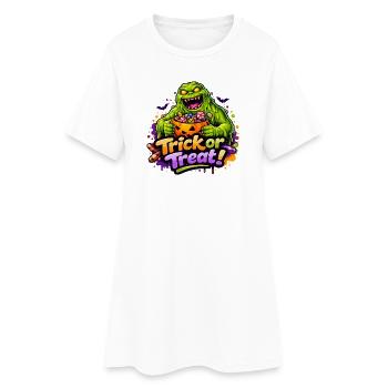 Slime Monster Trick-or-Treat - Women’s T-Shirt Dress - white - Front
