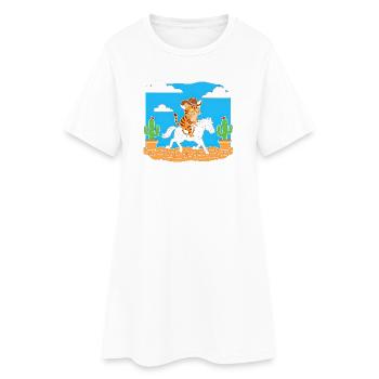 Chat Cowboy dans le désert - Robe T-shirt Femme - blanc - Devant