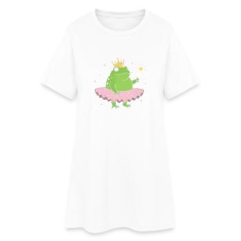 Froschprinzessin im Rosa-Tutu - Frauen T-Shirt-Kleid - Weiß - Vorne