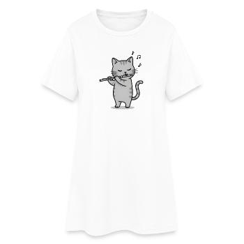 Musical Cat Cadeaux Musique de chats - Robe T-shirt Femme - blanc - Devant